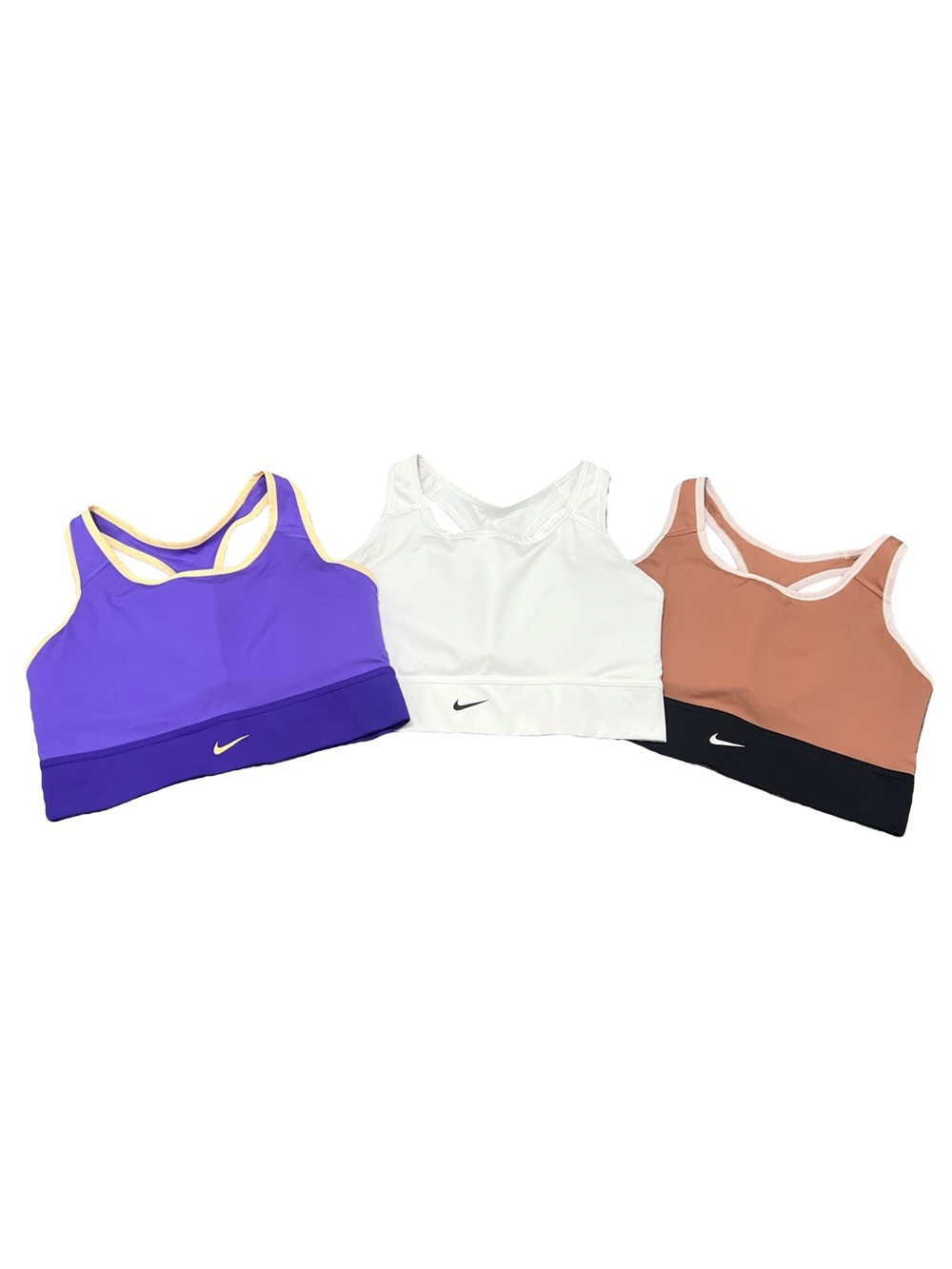 Nike Women Dri-FIT Swoosh Padded Longline Sport Bra | CZ4496 | Set of 3 | XL